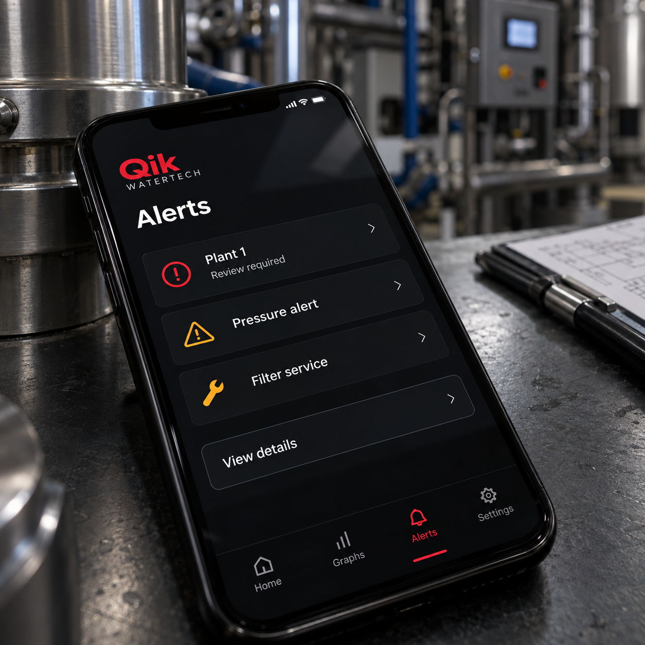 Qik app alerts on a phone