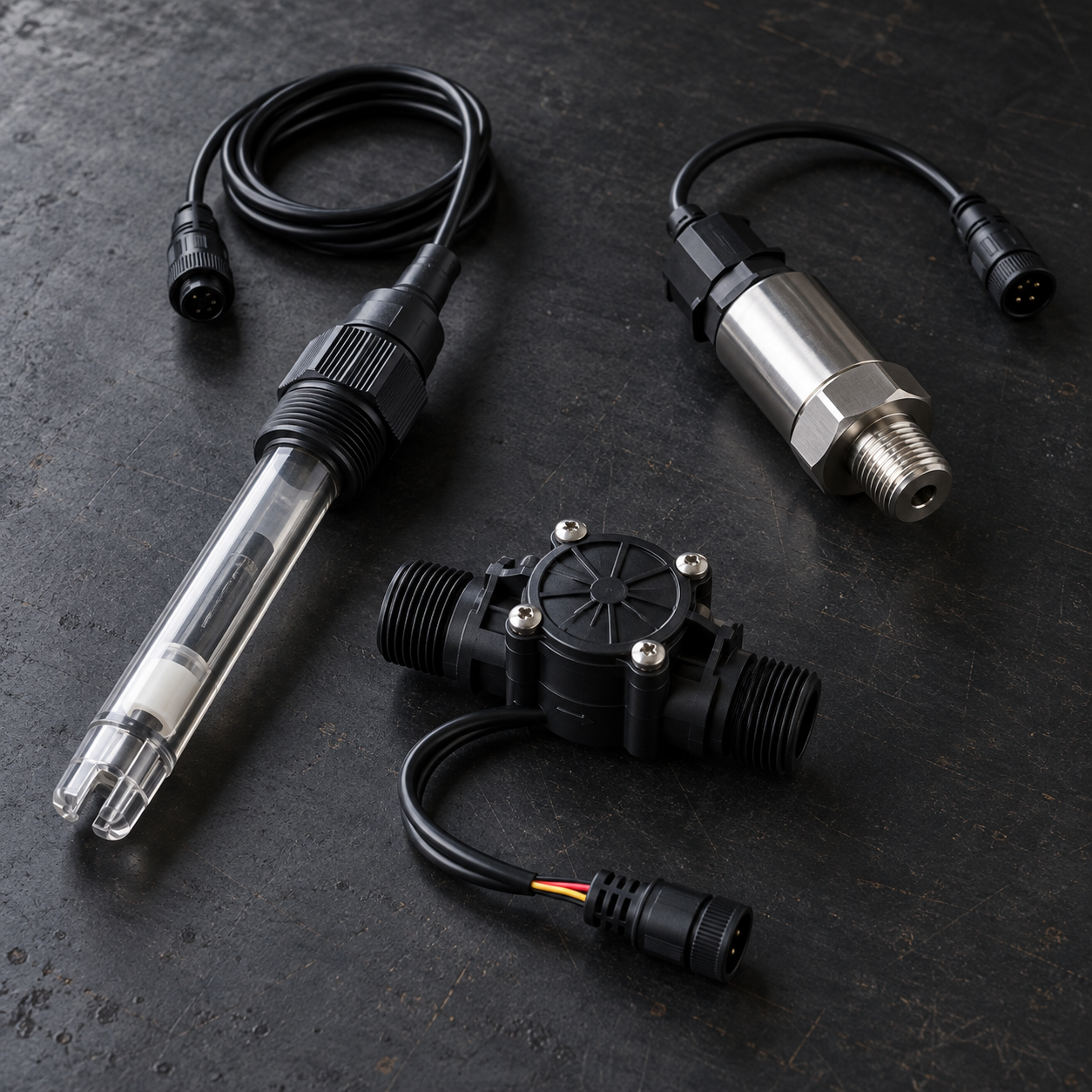 Water monitoring sensor modules on an engineering workbench